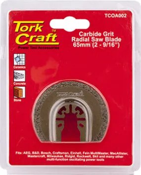 TORK CRAFT QUICK CHANGE CARBIDE GRIT RADIAL SAW BLADE 65MM(2-9/16') TCOA002