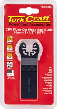 TORK CRAFT QUICK CHANGE FLUSH CUT WOOD SAW BLADE 28MM(1-1/8')18TPI CRV TCOA009