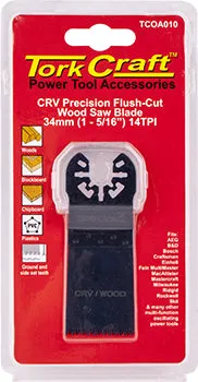 TORK CRAFT QUICK CHANGE FLUSH CUT WOOD SAW BLADE 34MM(1-5/16')14TPI CRV TCOA010