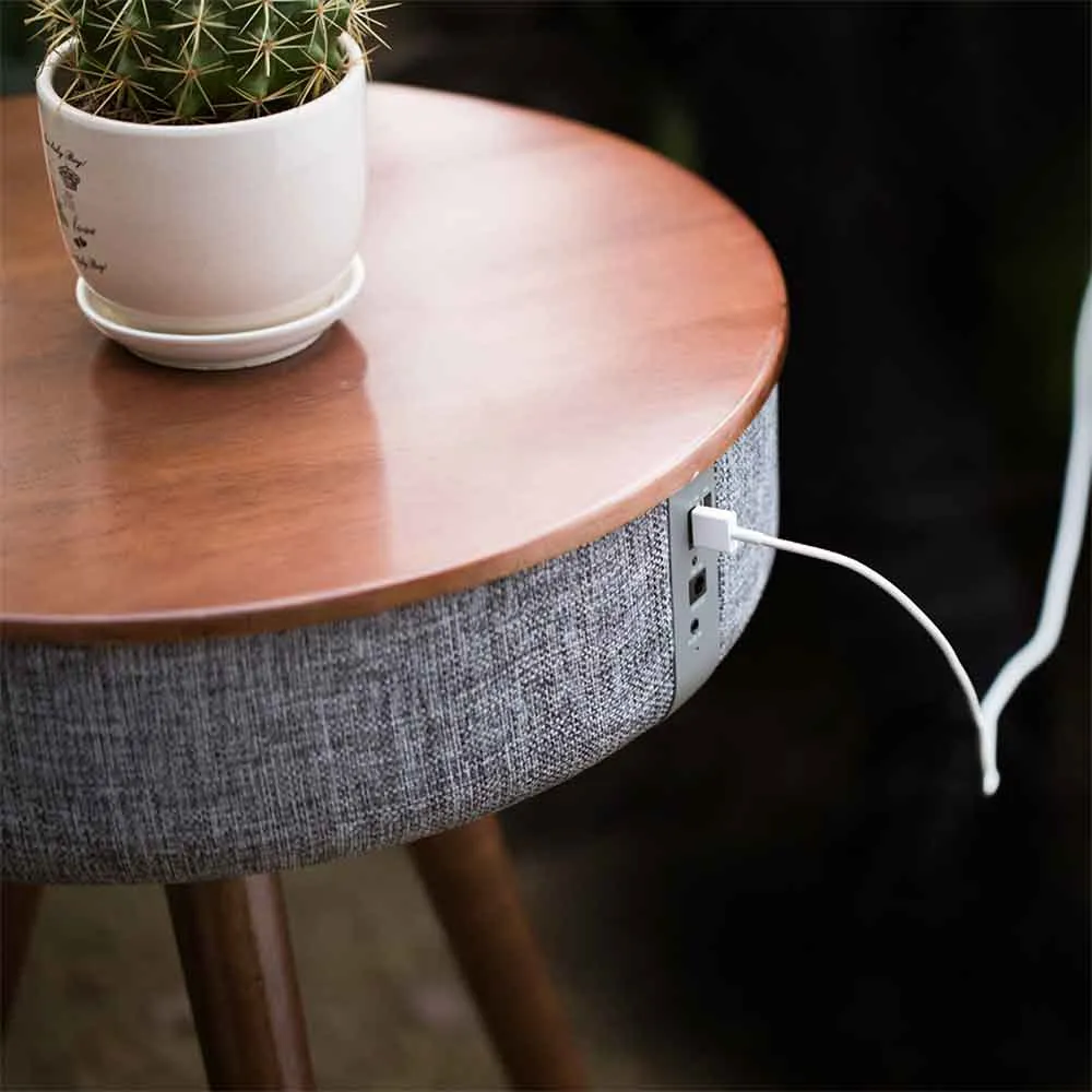 TOUCHDOWN Wireless Charging Table with Speakers - Walnut | Ash | Grey