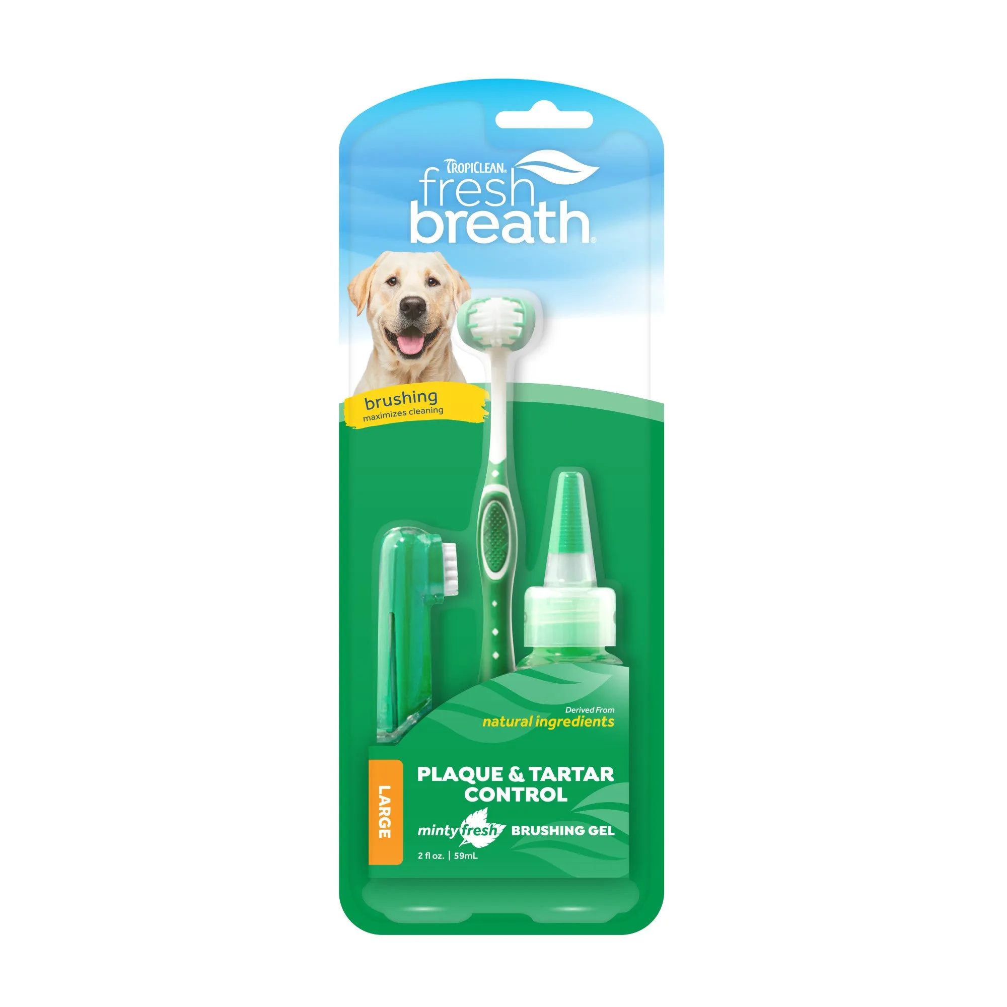 TropiClean Fresh Breath Oral Care Kit for Large Dogs