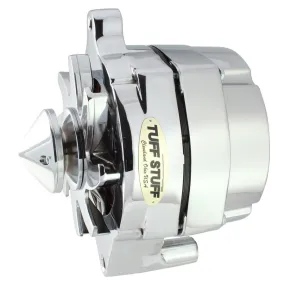 Tuff Stuff Silver Bullet Alternator - 100 AMP - 1-Wire - Smooth Back -  Ford - V-Groove Pulley - Chrome