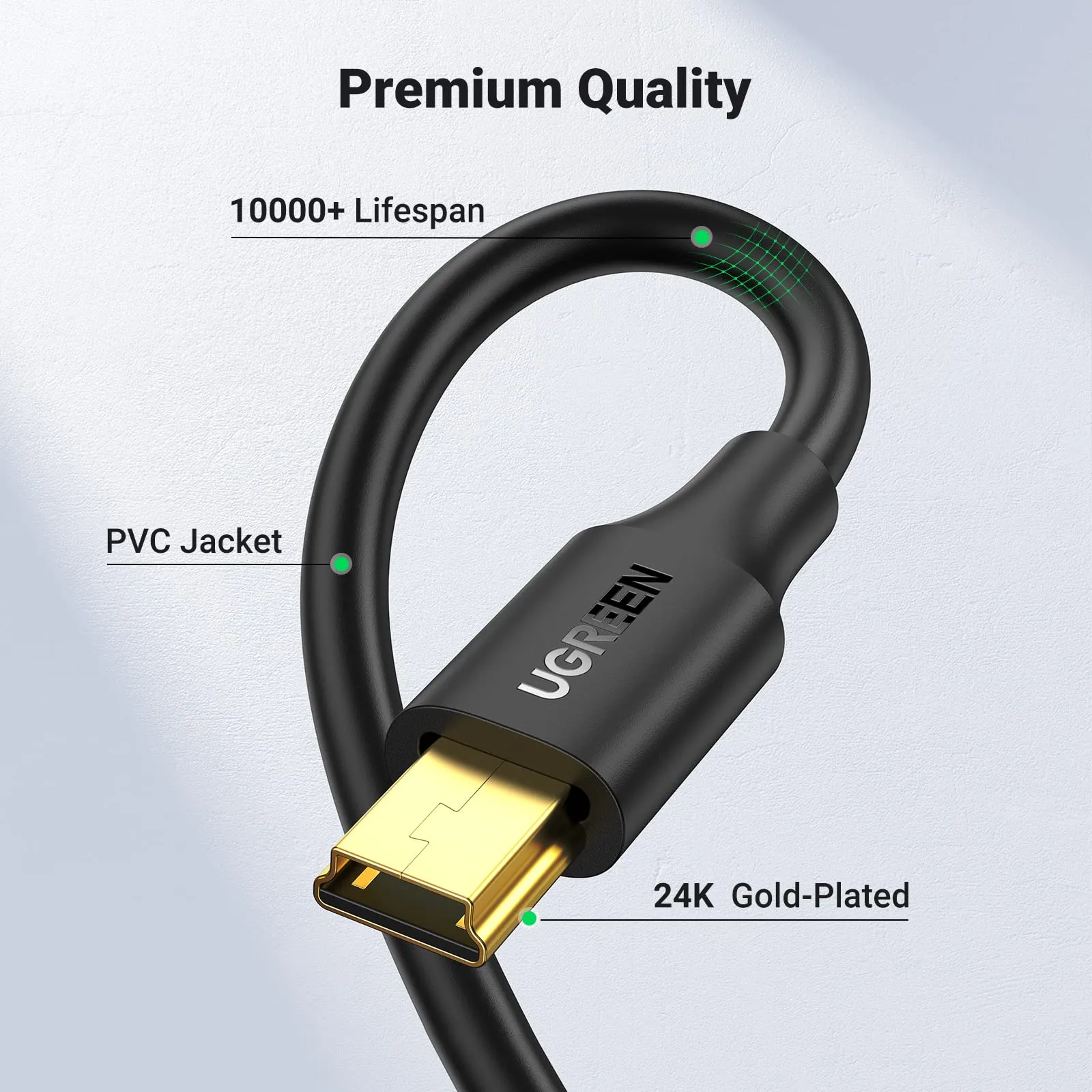 UGREEN USB 2.0 Data Cable, Mini USB charging cable USB A to Mini USB