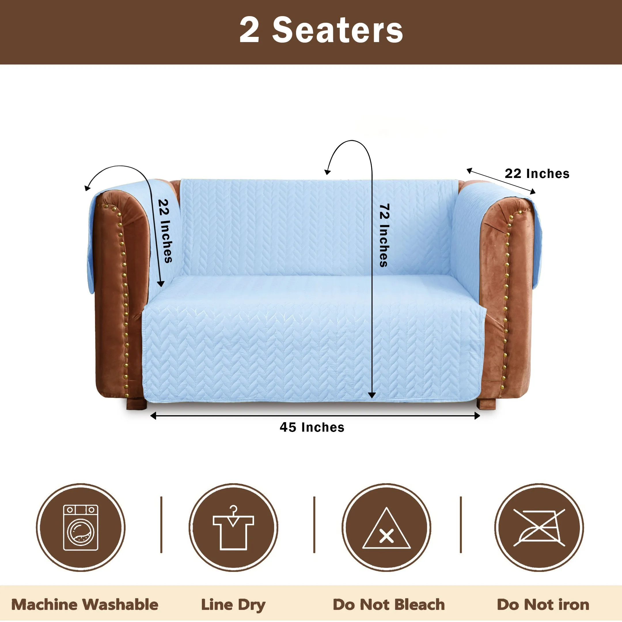 Ultrasonic Quilted Sofa Cover Set Sky