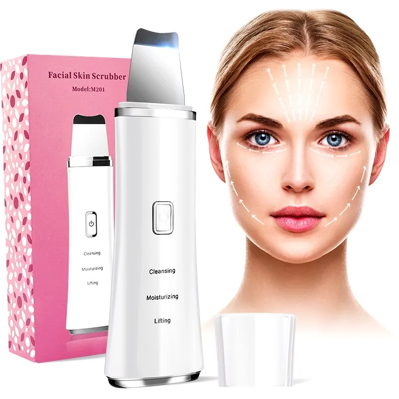 Ultrasonic Skin Scrubber Deep Face Cleaning Machine Peeling Shovel Facial Pore Cleaner Face Skin Scrubber Lift Beauty Instrument