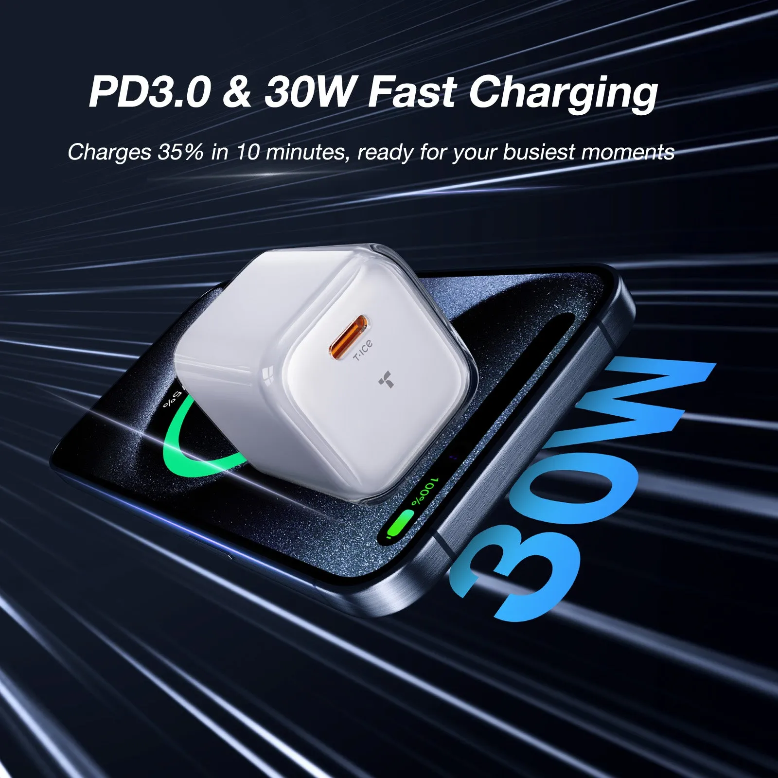 [US Only] Icenano FoldPro Fast Charger Block