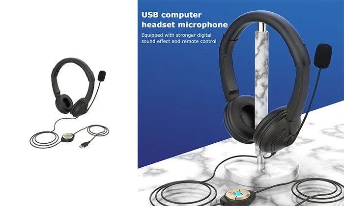 USB Wired Headset With Noise Cancelling