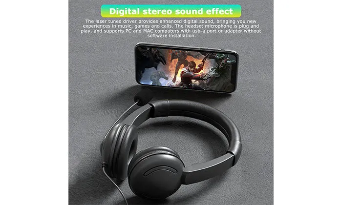 USB Wired Headset With Noise Cancelling