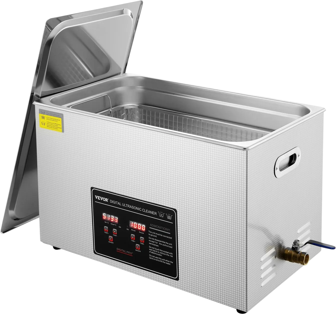 Vevor Ultrasonic Cleaner 30L Capacity with Digital Timer & Heater 40kHz 600W New