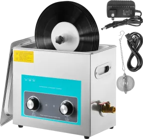 Vevor Ultrasonic Vinyl Record Cleaner 6L 40kHz with Mechanical Heater Timer Knobs New