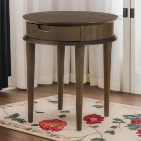 Walnut Round Side Table