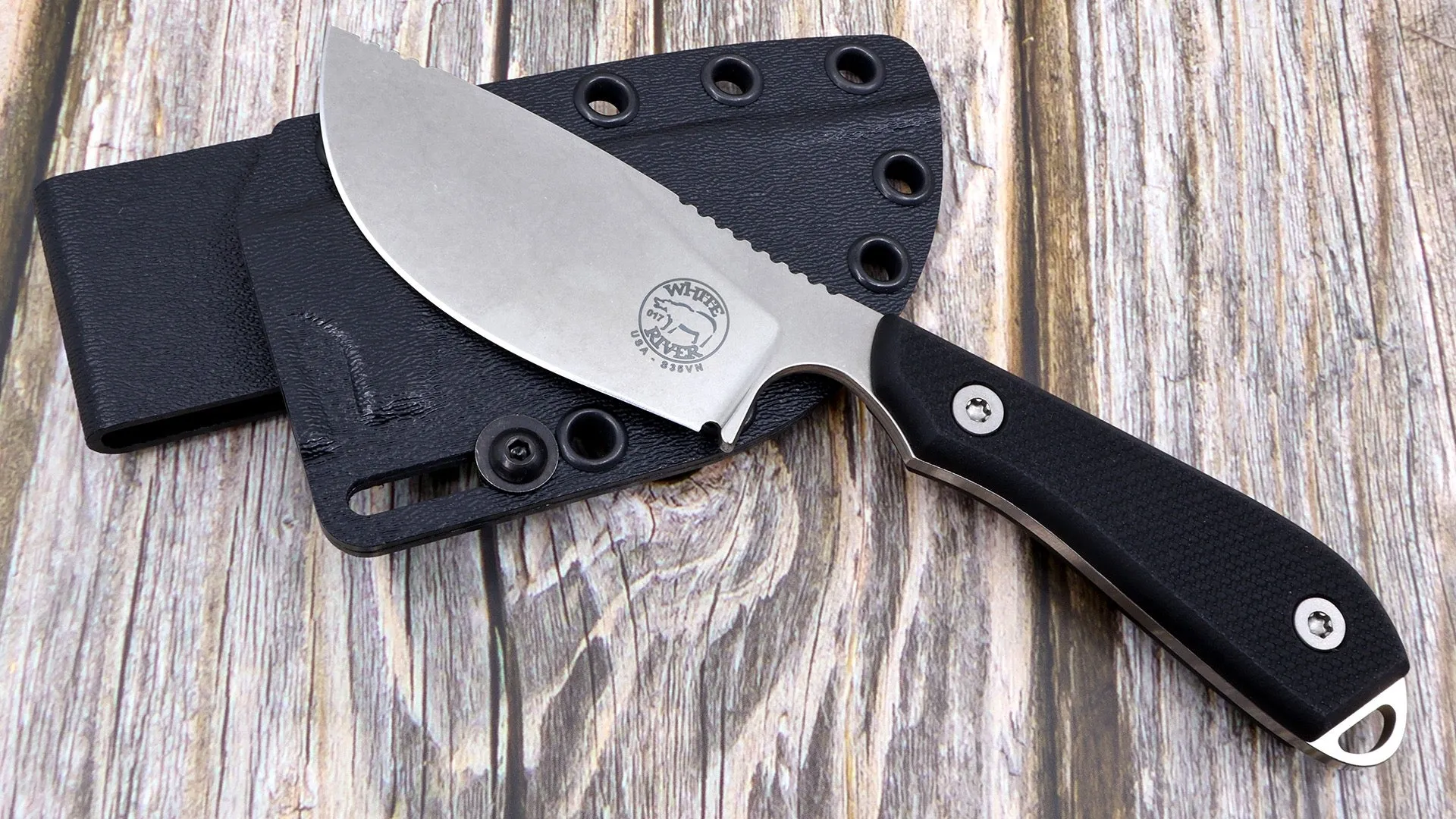 White River Knife & Tool M1 Pro Skinner Fixed Blade 3in S35VN Steel Black Textured G10 Handles