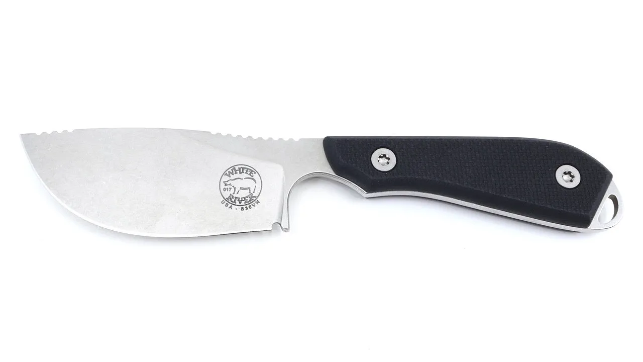 White River Knife & Tool M1 Pro Skinner Fixed Blade 3in S35VN Steel Black Textured G10 Handles