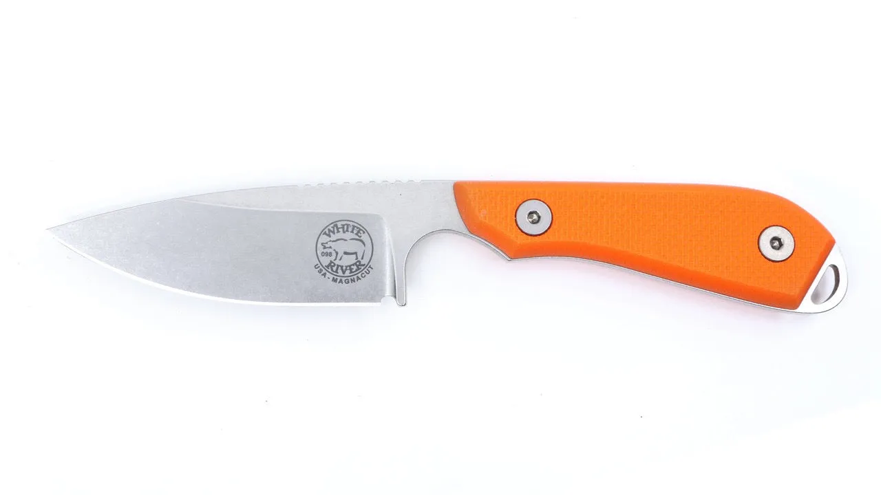 White River Knives M1 Pro Fixed Blade 3in Magnacut Steel Orange Textured G10 Handles