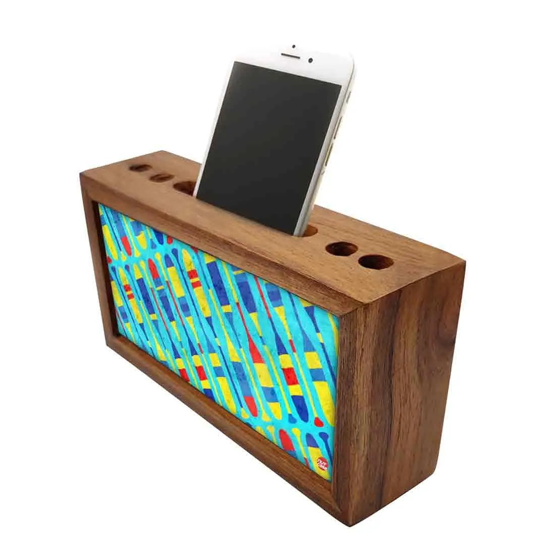 Wooden desktop organiser Pen Mobile Stand - Paddle