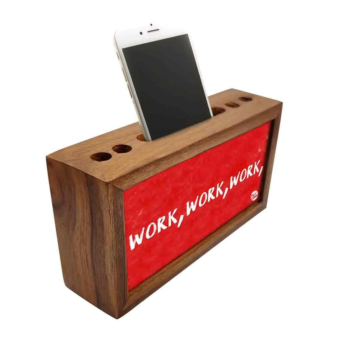 Wooden Pen Holder for Desk - Work