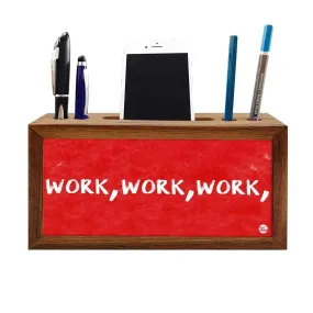 Wooden Pen Holder for Desk - Work