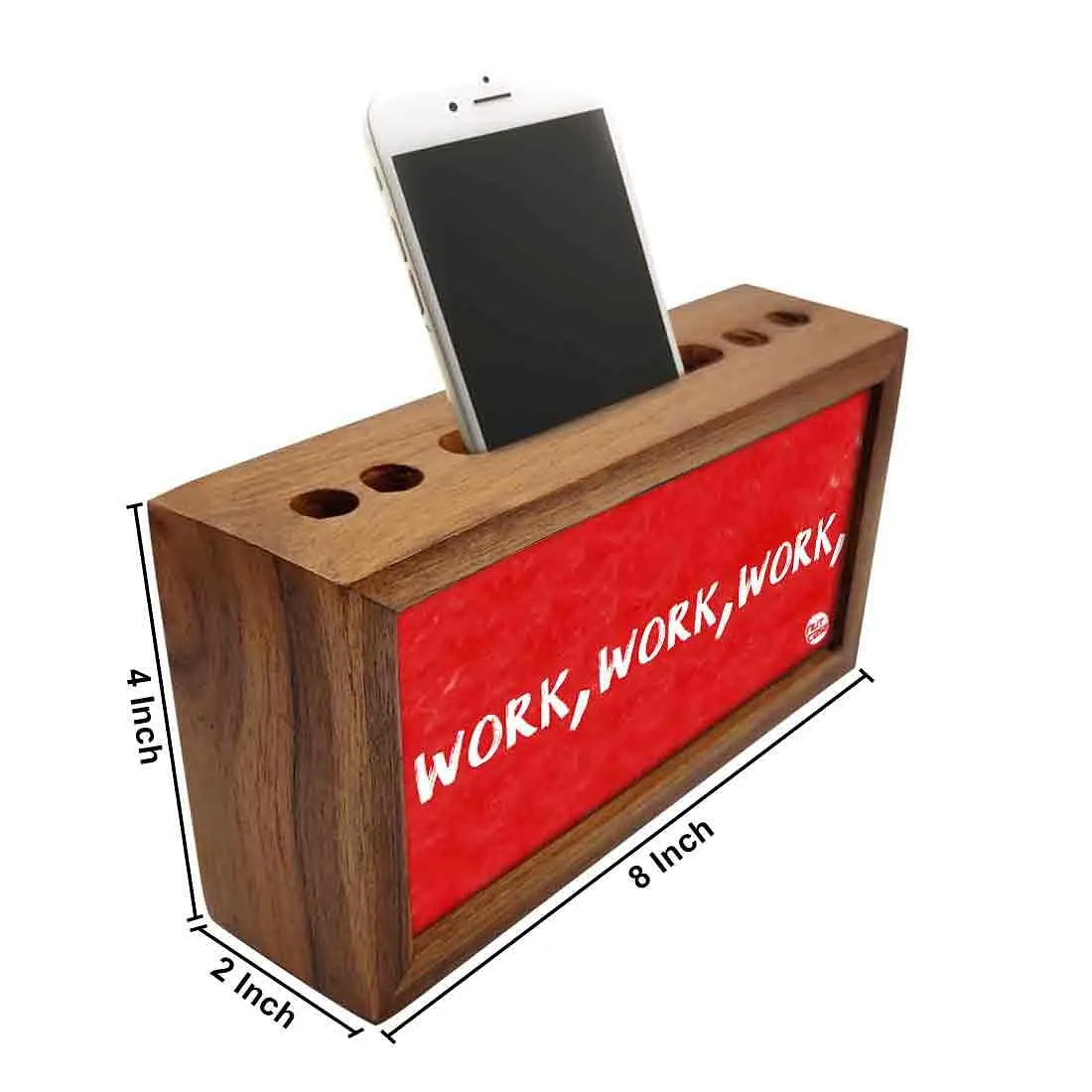 Wooden Pen Holder for Desk - Work