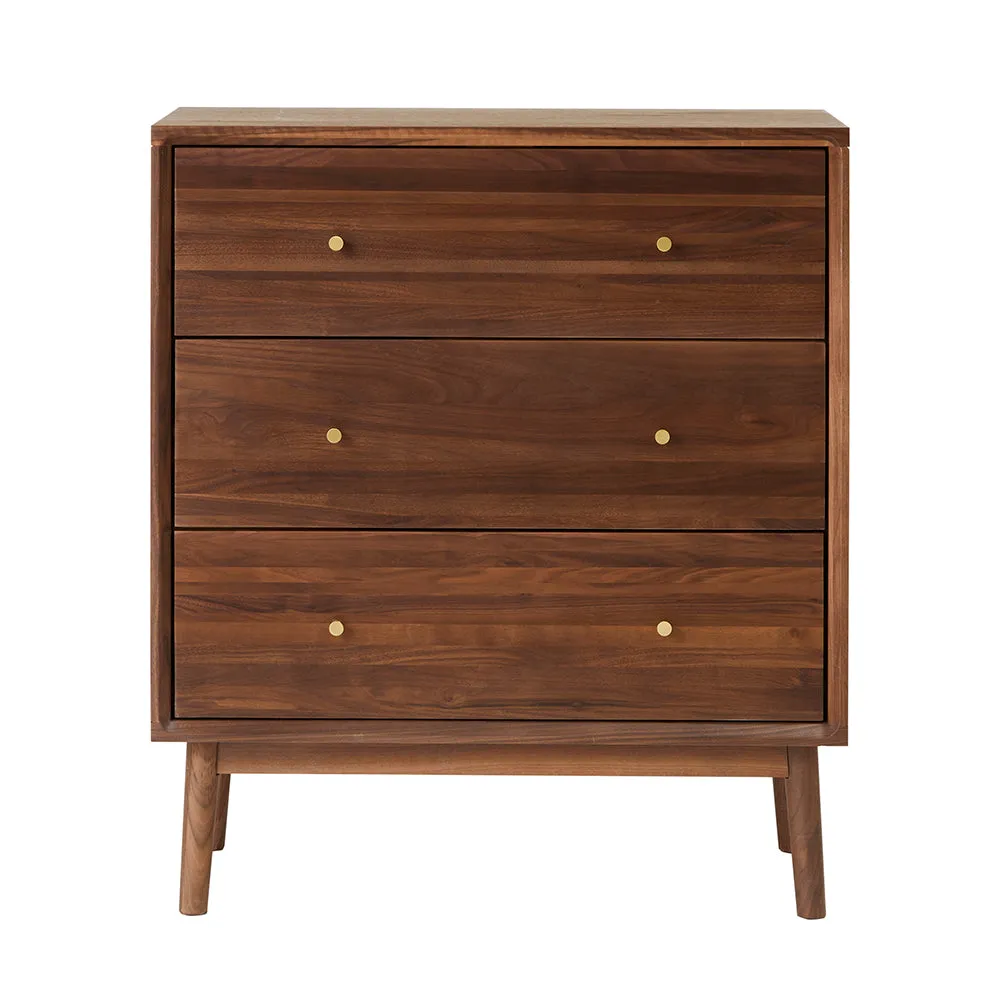 Wright Walnut Chest of 3 Drawers