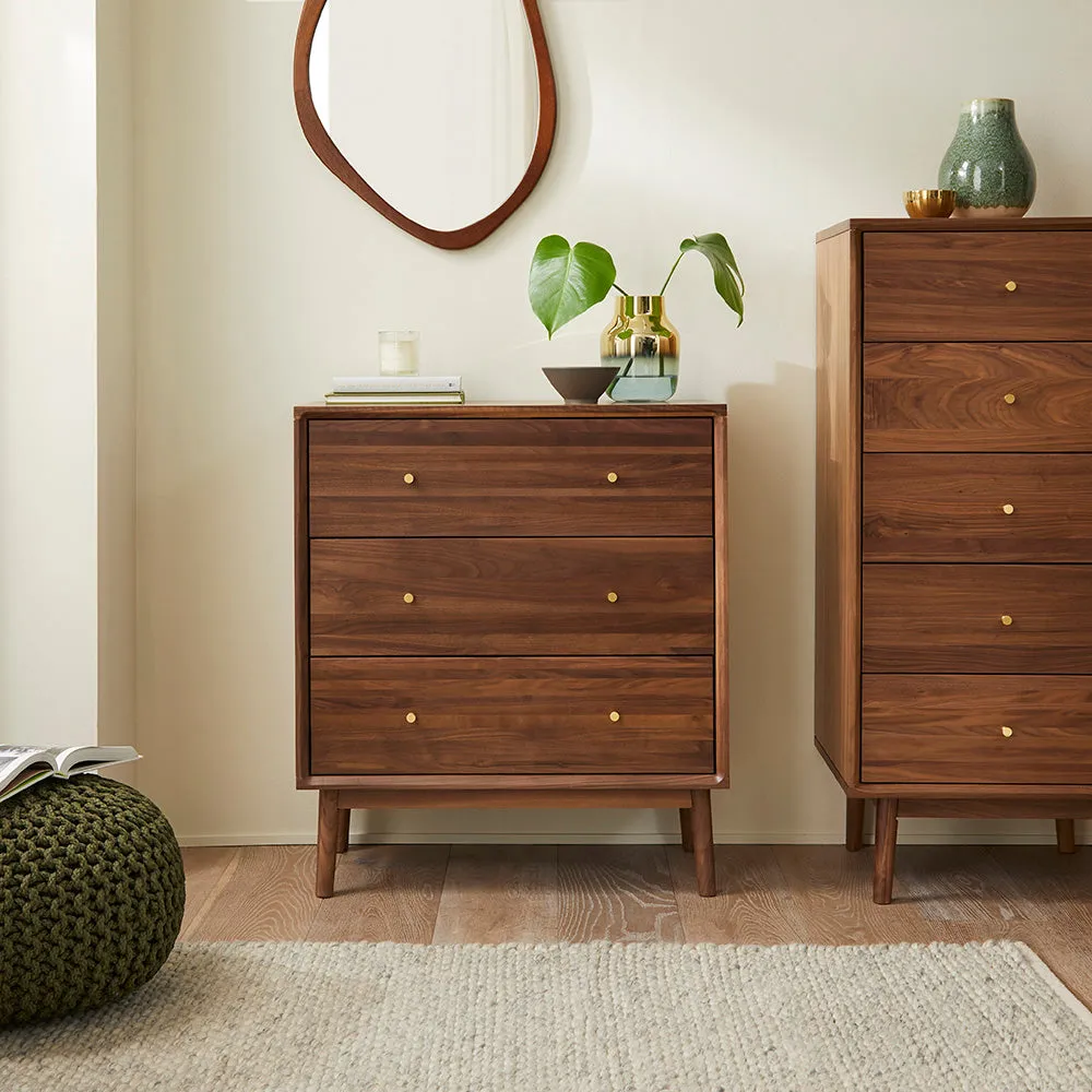 Wright Walnut Chest of 3 Drawers